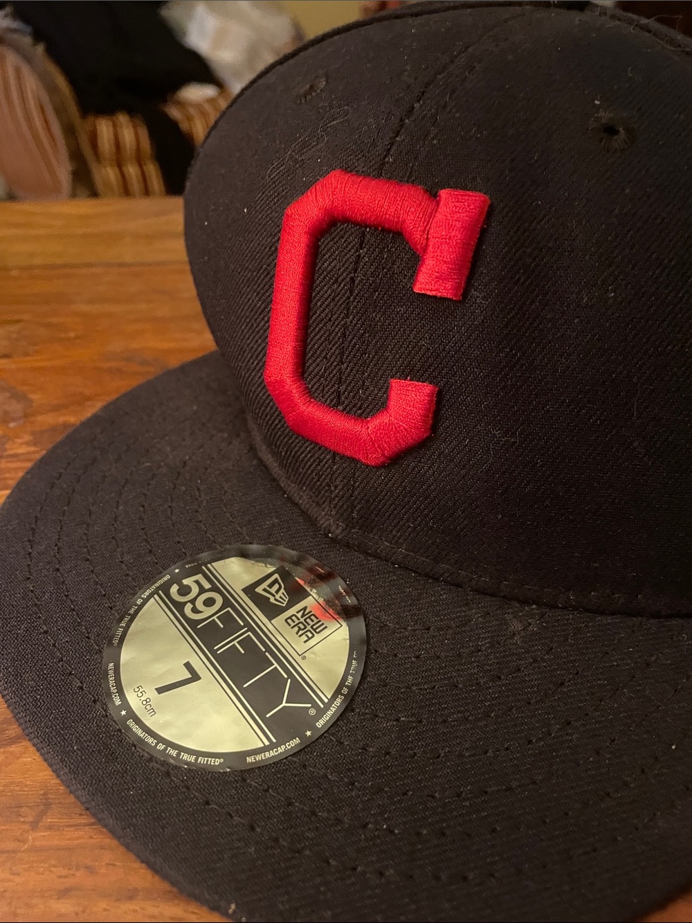 New Era Navy and Red Cleveland 'C' Fitted Cap